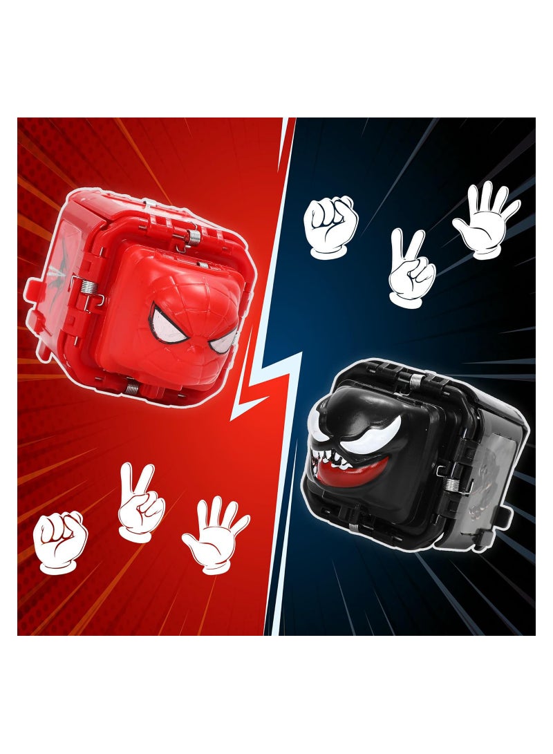 2 Pack Spider Battle Cubes - Rock Paper, Scissors Game, Portable Battle Guessing Fist Game Educational Toys, Creative Novelty Birthday Party Game Toy Gifts for Kids Adults - Image 1